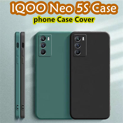 For IQOO Neo 5S Cover Drop and wear resistant Silicone Full Case Classic Simple Solid Color Phone Case Cover