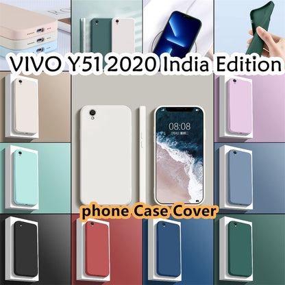 For VIVO Y51 2020 Cover Drop and wear resistant Silicone Full Case Classic Simple Solid Color Phone Case Cover