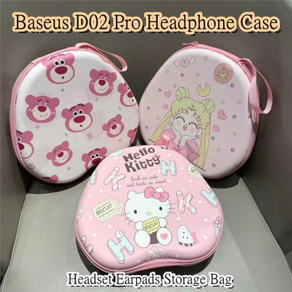 For Baseus D02 Pro Headphone Case Cartoon Creative Patterns Headset Earpads Storage Bag Casing Box