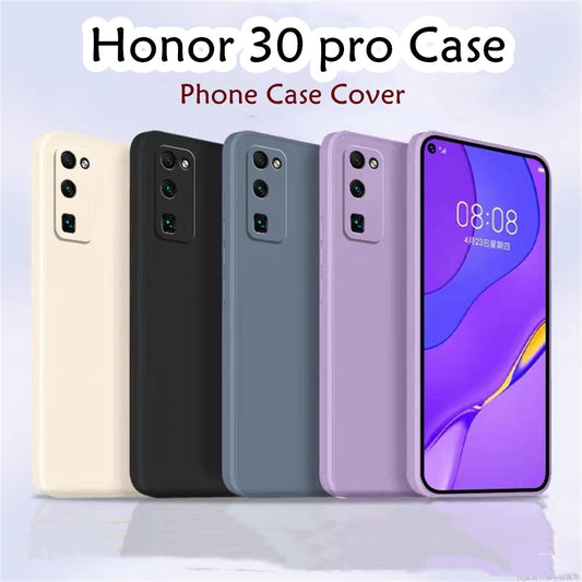 For Honor 30 Pro Cover Drop and wear resistant Silicone Full Case Classic Simple Solid Color Phone Case Cover