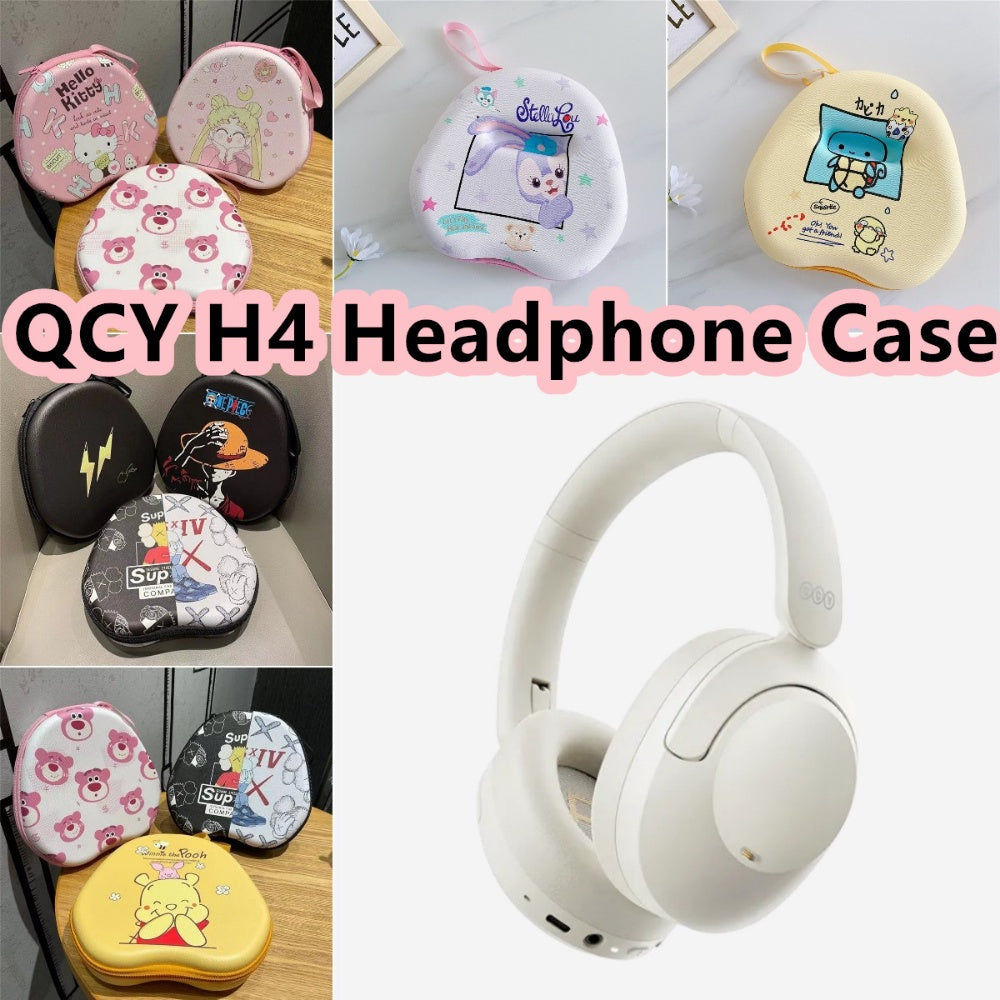 For QCY H4 Headphone Case Cartoon Creative Patterns Headset Earpads Storage Bag Casing Box
