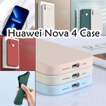 For Huawei Nova 4 Cover Drop and wear resistant Silicone Full Case Classic Simple Solid Color Phone Case Cover
