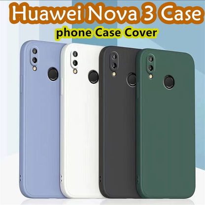 For Huawei Nova 3 Cover Drop and wear resistant Silicone Full Case Classic Simple Solid Color Phone Case Cover