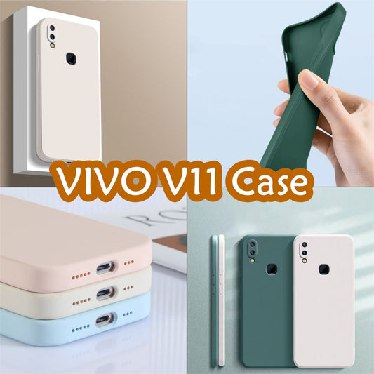 For VIVO V11 Cover Drop and wear resistant Silicone Full Case Classic Simple Solid Color Phone Case Cover