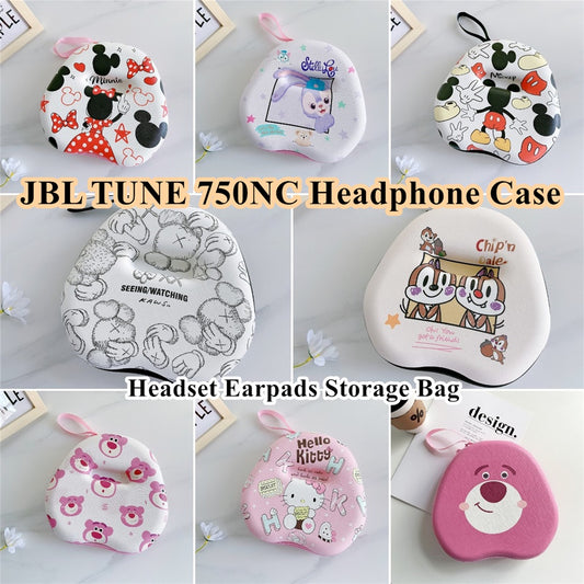 For JBL TUNE 750NC Headphone Case Cartoon Creative Patterns Headset Earpads Storage Bag Casing Box