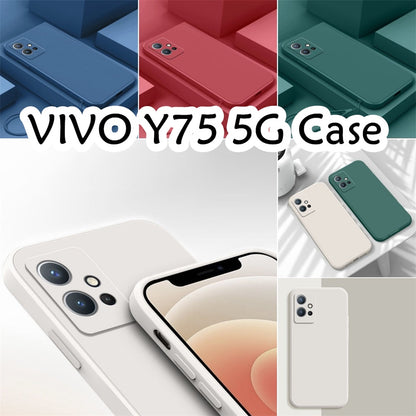 For VIVO Y75 5G Cover Drop and wear resistant Silicone Full Case Classic Simple Solid Color Phone Case Cover