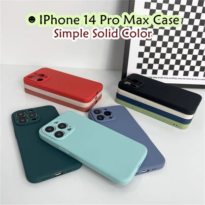 For IPhone 14 Pro Max Cover Drop and wear resistant Silicone Full Case Classic Simple Solid Color Phone Case Cover