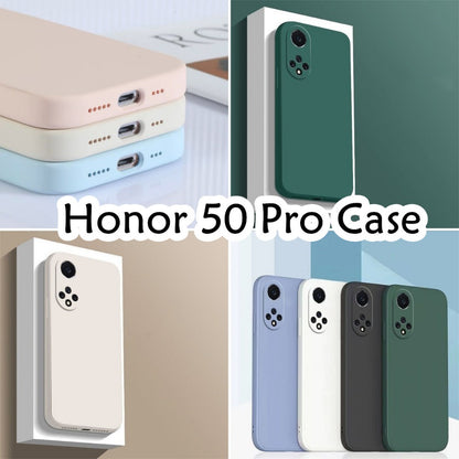 For Honor 50 Pro Cover Drop and wear resistant Silicone Full Case Classic Simple Solid Color Phone Case Cover