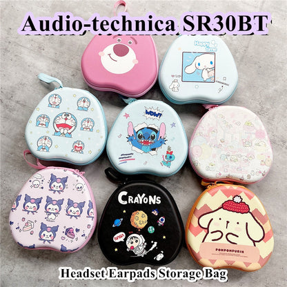 For Audio-technica SR30BT Headphone Case Cartoon Creative Patterns Headset Earpads Storage Bag Casing Box