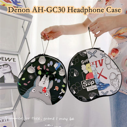 For Denon AH-GC30 Headphone Case Cartoon Creative Patterns Headset Earpads Storage Bag Casing Box