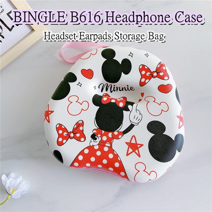 For BINGLE B616 Headphone Case Cartoon Creative Patterns Headset Earpads Storage Bag Casing Box