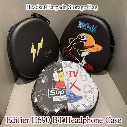 For Edifier H690 BT Headphone Case Cartoon Creative Patterns Headset Earpads Storage Bag Casing Box