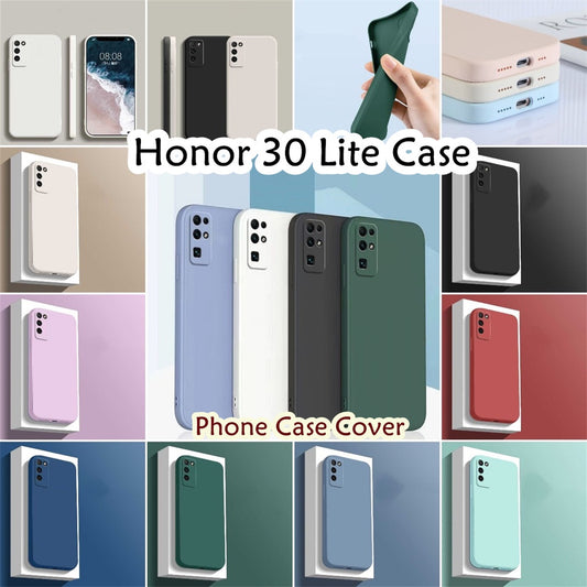 For Honor 30 Lite Cover Drop and wear resistant Silicone Full Case Classic Simple Solid Color Phone Case Cover
