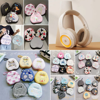 For POLVCDG EL-A8 Headphone Case Cartoon Creative Patterns Headset Earpads Storage Bag Casing Box