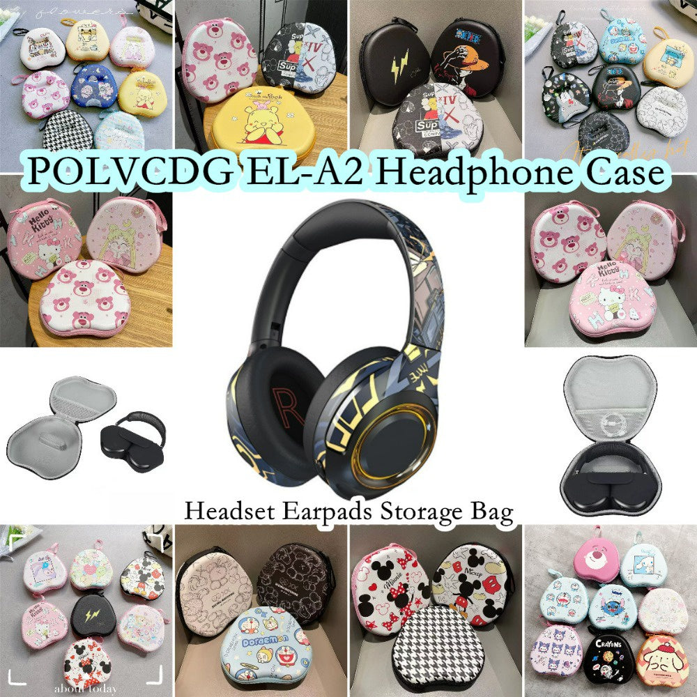 For POLVCDG EL-A2 Headphone Case Cartoon Creative Patterns Headset Earpads Storage Bag Casing Box
