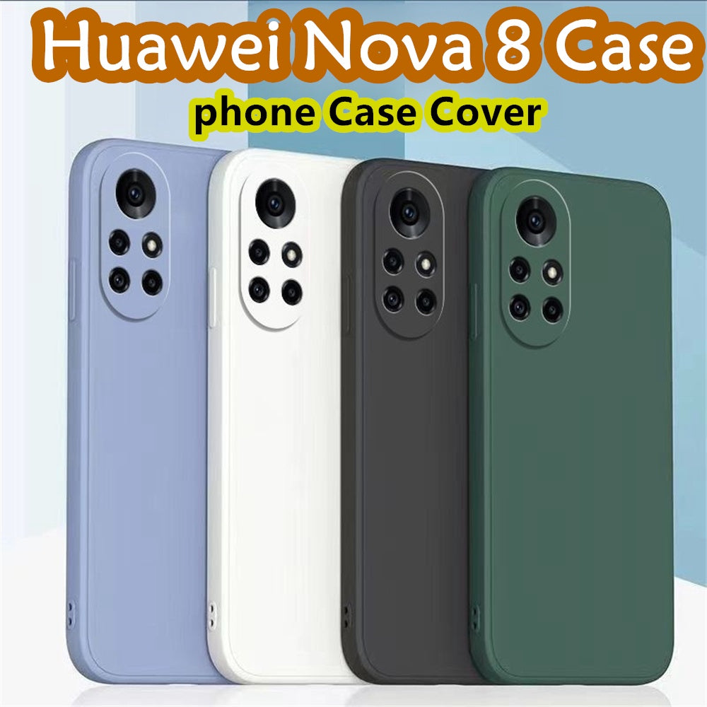 For Huawei Nova 8 Cover Drop and wear resistant Silicone Full Case Classic Simple Solid Color Phone Case Cover