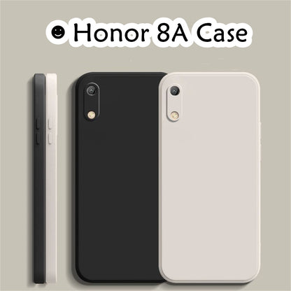 For Honor 8A Cover Drop and wear resistant Silicone Full Case Classic Simple Solid Color Phone Case Cover