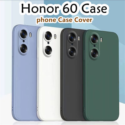 For Honor 60 Cover Drop and wear resistant Silicone Full Case Classic Simple Solid Color Phone Case Cover