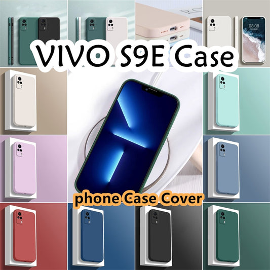 For VIVO S9E Cover Drop and wear resistant Silicone Full Case Classic Simple Solid Color Phone Case Cover