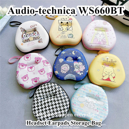 For Audio-technica WS660BT Headphone Case Cartoon Creative Patterns Headset Earpads Storage Bag Casing Box