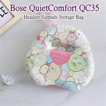 For Bose QuietComfort QC35 Headphone Case Cartoon Creative Patterns Headset Earpads Storage Bag Casing Box