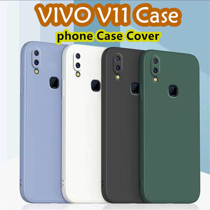 For VIVO V11 Cover Drop and wear resistant Silicone Full Case Classic Simple Solid Color Phone Case Cover