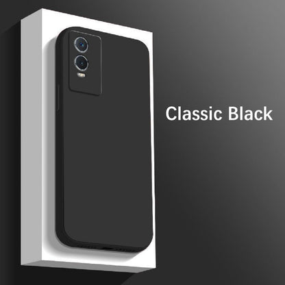 For VIVO Y76S Cover Drop and wear resistant Silicone Full Case Classic Simple Solid Color Phone Case Cover