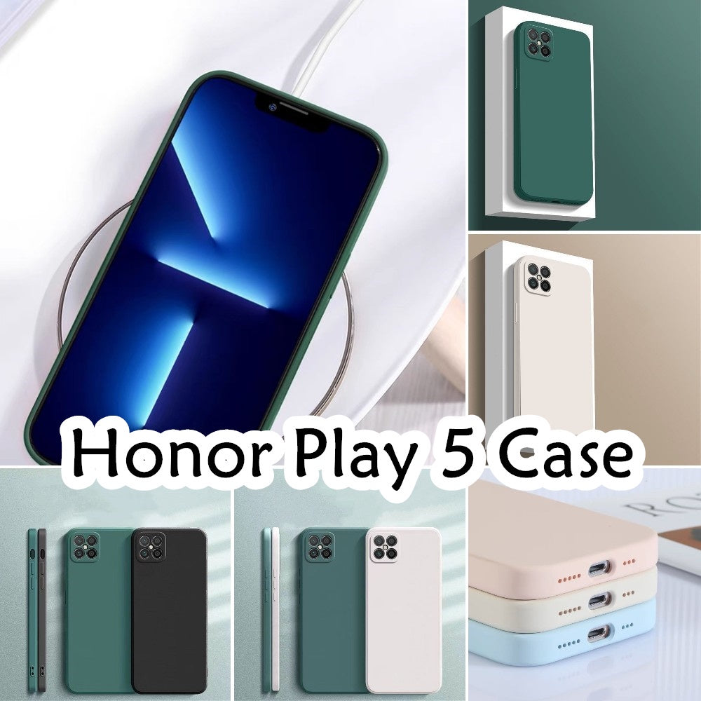 For Honor Play 5 Cover Drop and wear resistant Silicone Full Case Classic Simple Solid Color Phone Case Cover