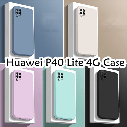 For Huawei P40 Lite 4G Cover Drop and wear resistant Silicone Full Case Classic Simple Solid Color Phone Case Cover