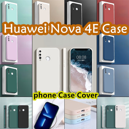 For Huawei Nova 4E Cover Drop and wear resistant Silicone Full Case Classic Simple Solid Color Phone Case Cover