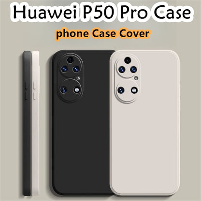 For Huawei P50 Pro Cover Drop and wear resistant Silicone Full Case Classic Simple Solid Color Phone Case Cover
