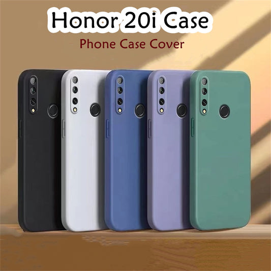 For Honor 20i Cover Drop and wear resistant Silicone Full Case Classic Simple Solid Color Phone Case Cover