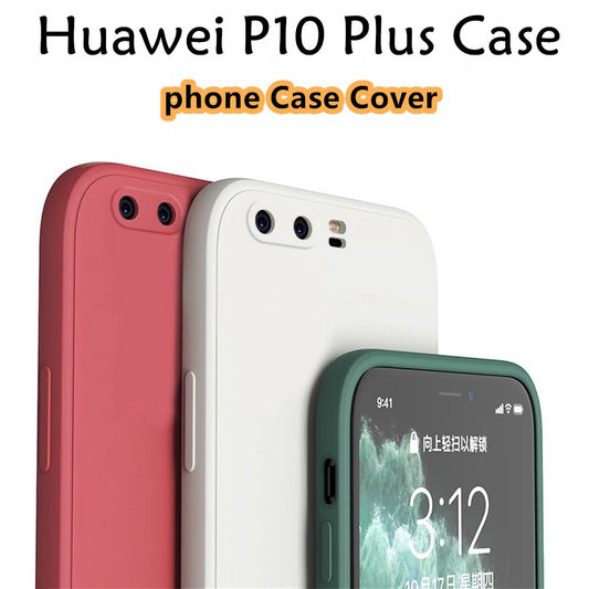 For Huawei P10 Plus Cover Drop and wear resistant Silicone Full Case Classic Simple Solid Color Phone Case Cover