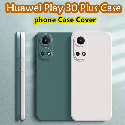 For Huawei Play 30 Plus Cover Drop and wear resistant Silicone Full Case Classic Simple Solid Color Phone Case Cover