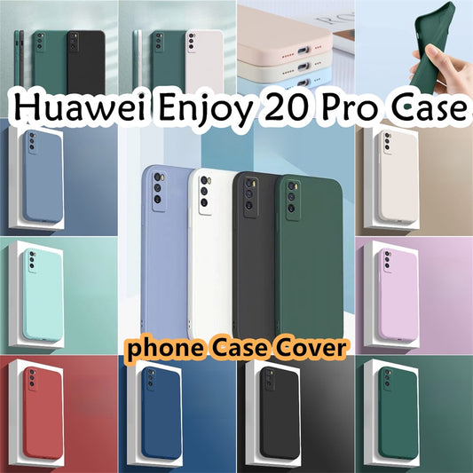 For Huawei Enjoy 20 Pro Cover Drop and wear resistant Silicone Full Case Classic Simple Solid Color Phone Case Cover