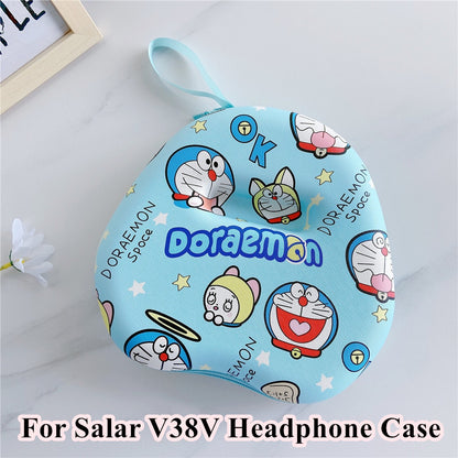 For Salar V38V Headphone Case Cartoon Creative Patterns Headset Earpads Storage Bag Casing Box