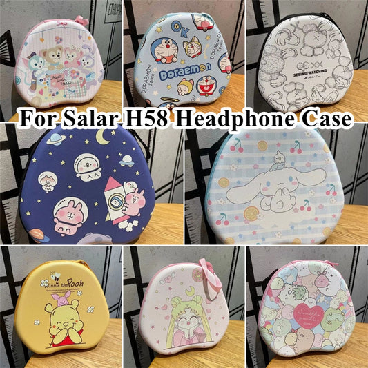 For Salar H58 Headphone Case Cartoon Creative Patterns Headset Earpads Storage Bag Casing Box