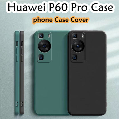 For Huawei P60 Pro Cover Drop and wear resistant Silicone Full Case Classic Simple Solid Color Phone Case Cover