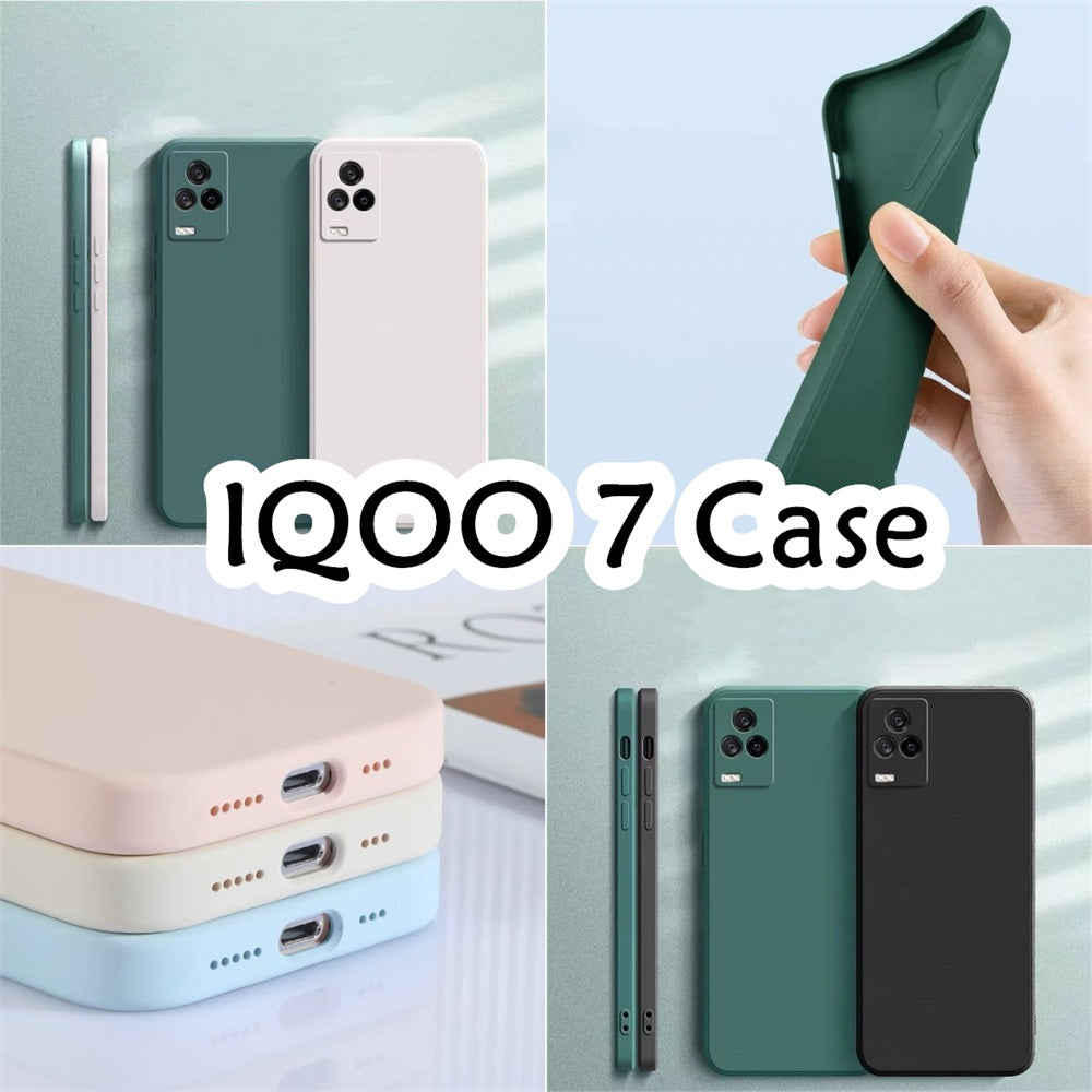 For IQOO 7 Cover Drop and wear resistant Silicone Full Case Classic Simple Solid Color Phone Case Cover