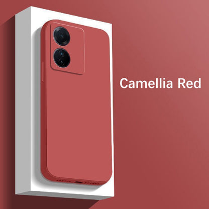 For VIVO Y02S Cover Drop and wear resistant Silicone Full Case Classic Simple Solid Color Phone Case Cover