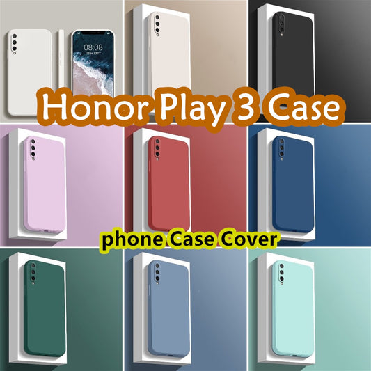 For Honor Play 3 Cover Drop and wear resistant Silicone Full Case Classic Simple Solid Color Phone Case Cover