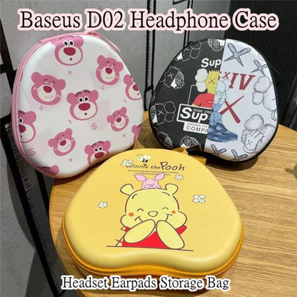 For Baseus D02 Headphone Case Cartoon Creative Patterns Headset Earpads Storage Bag Casing Box