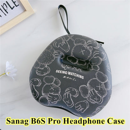 For Sanag B6S Pro Headphone Case Cartoon Creative Patterns Headset Earpads Storage Bag Casing Box