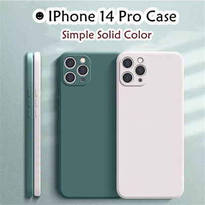 For IPhone 14 Pro Cover Drop and wear resistant Silicone Full Case Classic Simple Solid Color Phone Case Cover