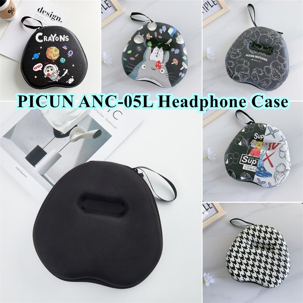 For PICUN ANC-05L Headphone Case Cartoon Creative Patterns Headset Earpads Storage Bag Casing Box