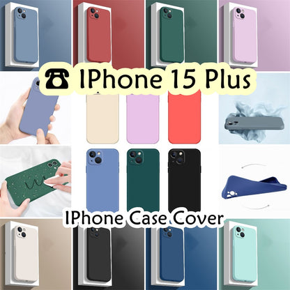For IPhone 15 Plus Cover Drop and wear resistant Silicone Full Case Classic Simple Solid Color Phone Case Cover