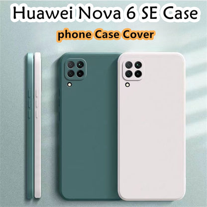 For Huawei Nova 6 SE Cover Drop and wear resistant Silicone Full Case Classic Simple Solid Color Phone Case Cover