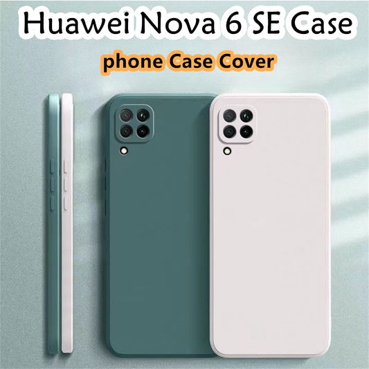 For Huawei Nova 6 SE Cover Drop and wear resistant Silicone Full Case Classic Simple Solid Color Phone Case Cover