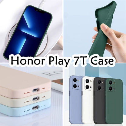 For Honor Play 7T Cover Drop and wear resistant Silicone Full Case Classic Simple Solid Color Phone Case Cover