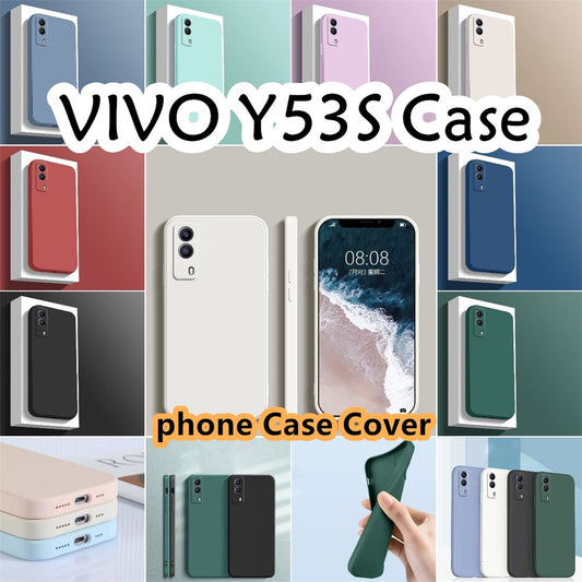 For VIVO Y53S Cover Drop and wear resistant Silicone Full Case Classic Simple Solid Color Phone Case Cover